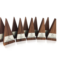 Eco Trophy Awards Engraved Wood Unique Modern Design