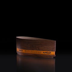 Elegant Wood Leather Engraved Corporate Award Trophy