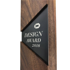 Engraved Personalized Award Plaque Metal in Wooden Trophy