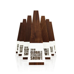 Engraved Wood Global Petroleum Show Awards by Trophyology