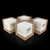 Maple wood and white paint cube trophies for Ugg