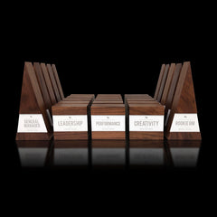 Wooden and metal personalized employee recognition award suite