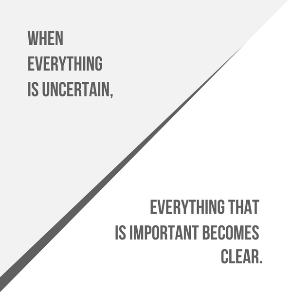 INSPIRATIONAL QUOTE: When everything is uncertain...