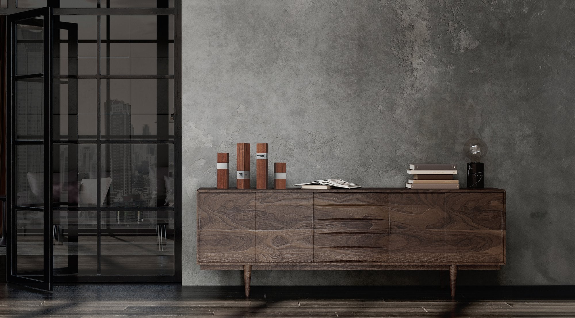 unique creative corporate award collection geometria walnut