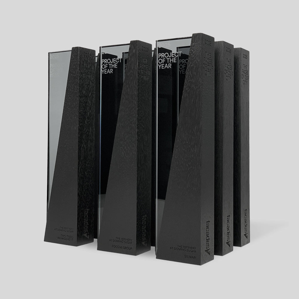 Modern Project of the Year awards by Trophyology for Architect&#39;s Newspaper and Facades. Architect-designed and artisan-crafted recognition. 