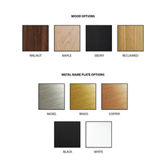 Modern Corporate Wood Maple Walnut Reclaimed Nickel Brass Silver Copper