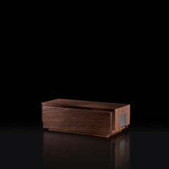 Walnut & Stainless Steel Custom Stationery Box Modern Executive Appreciation Gift for Corgan Architecture