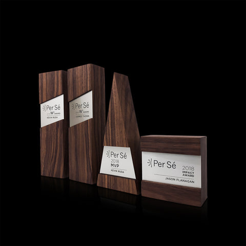 Unique Wood and Aluminum Executive Award Suite Figura by Trophyology