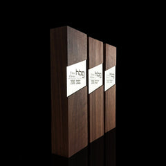 Contemporary engraved wooden trophy