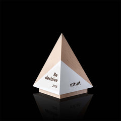Decisive Geometric Maple Pyramid Trophy Award for Intuit