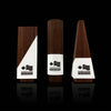 Custom Engraved Designer Walnut Wooden Award Trio Suite