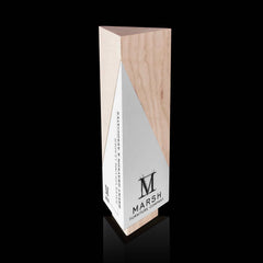 Designer Geometric Laser Engraved Maple Wooden Award for Marsh Furniture Company