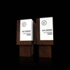 Handmade Designer Modern Geometric Walnut and Paint Awards with Custom Engraving for ACWC