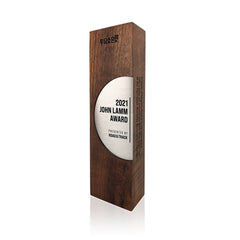 Modern etched wooden sales team awards