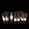Modern wooden awards in geometric shapes