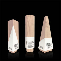 Maple Wood and White Modern Geometric Award Suite