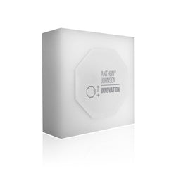 Solid white acrylic geometric shaped awards