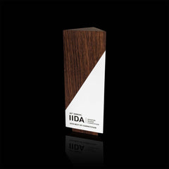 Wooden Walnut Geometric Award Custom Engraved for IIDA, Interior Design Competition